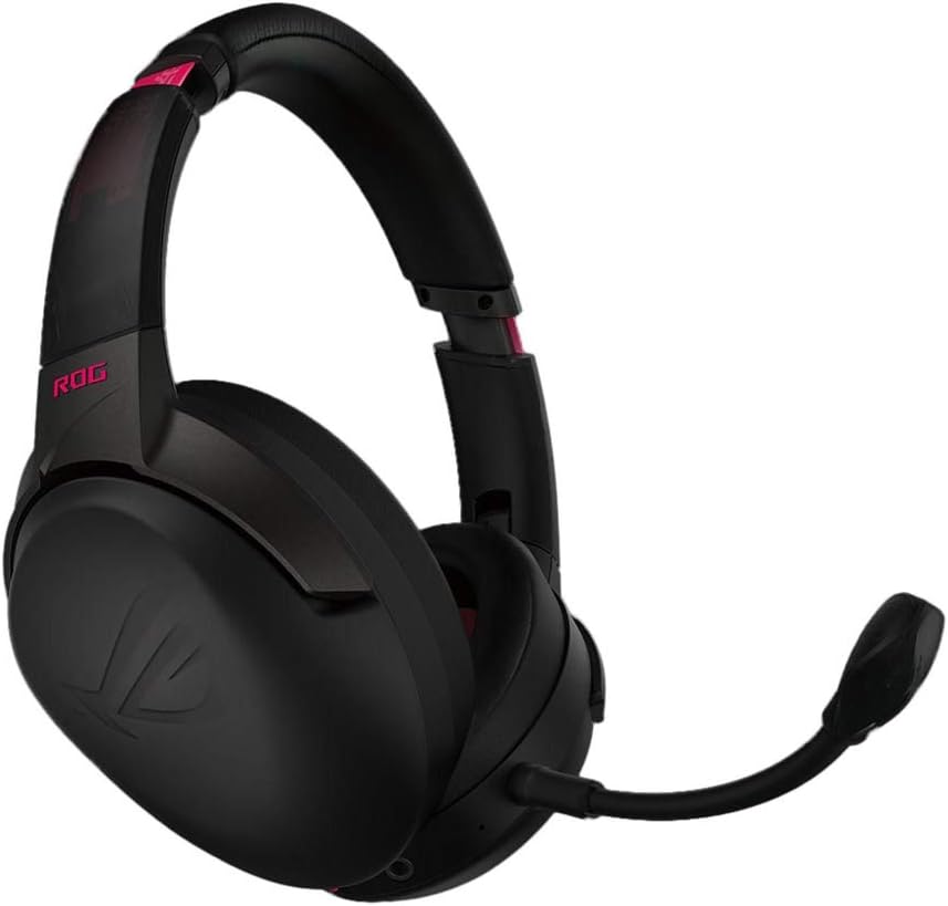 ASUS ROG Strix Go 2.4 Electro Punk Wireless Gaming Headphones with USB-C 2.4 GHz Adapter | Ai Powered Noise-Cancelling Mic...
