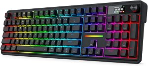 Redragon K762 Wireless Gasket Gaming Keyboard w/Hype Screen & Knob, 104 Keys Mechanica