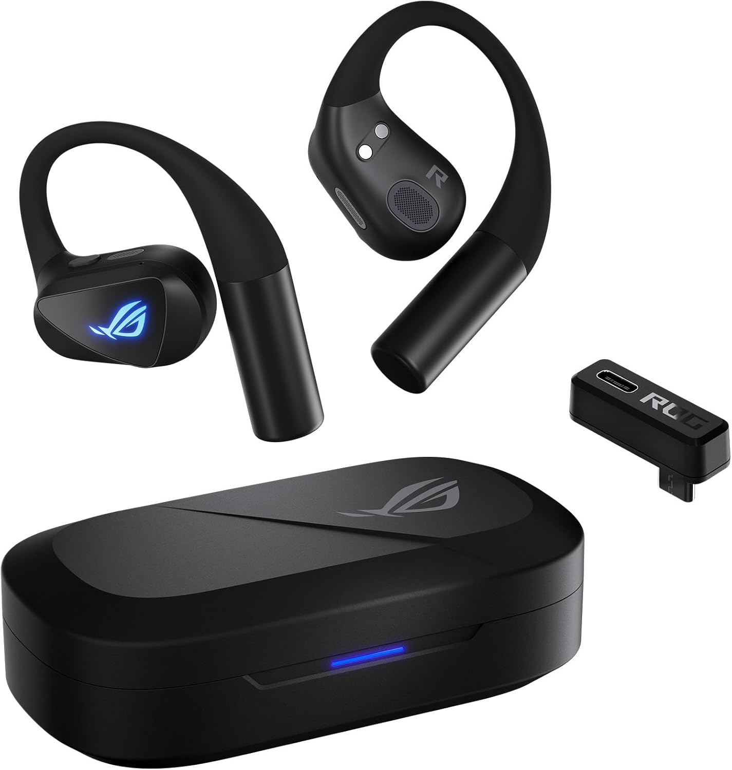 ASUS ROG Cetra Open Wireless Open Ear Earbuds – Dual-Mode (BT/2.4GHz), Quad AI Noise-Canceling Mic, Low Latency, 16H Playt...