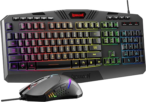 Redragon S101-3 PRO Gaming Keyboard and Mouse, RGB Backlit Programmabl — Our recommended configuration for best results